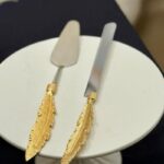Luxurious Gold Feather Handle Serving Set - 5 - Image 3