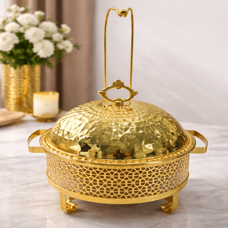 8L Gold Chafing Dish Buffet Server – Stainless Steel Food Warmer for Catering, Weddings & Parties 8L Gold Chafing Dish Buffet Server – Stainless Steel Food Warmer for Catering, Weddings & Parties - Image 1