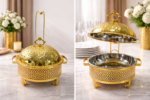 8L Gold Chafing Dish Buffet Server – Stainless Steel Food Warmer for Catering, Weddings & Parties - Image 5