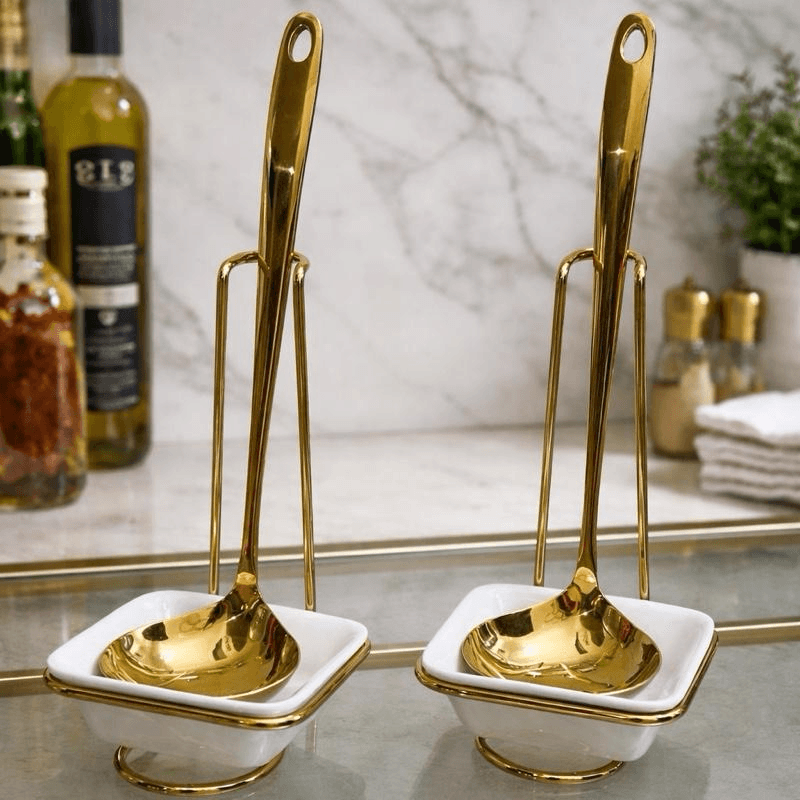 Luxury Gold Serving Ladle Set (2-Piece) _ Elegant Tableware Luxury Gold Serving Ladle Set (2-Piece) _ Elegant Tableware - Image 1