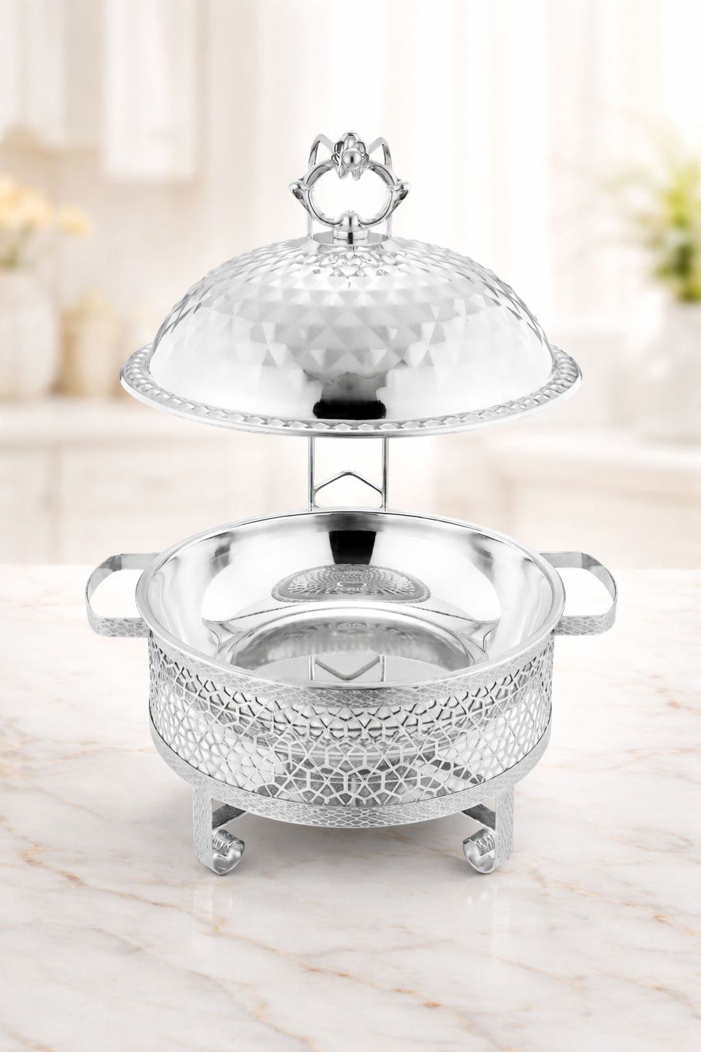 ChatGPT Image Mar 29, 2026, 08_43_30 PM 8L Silver Chafing Dish Buffet Server – Stainless Steel Food Warmer for Catering, Weddings & Parties - Image 1